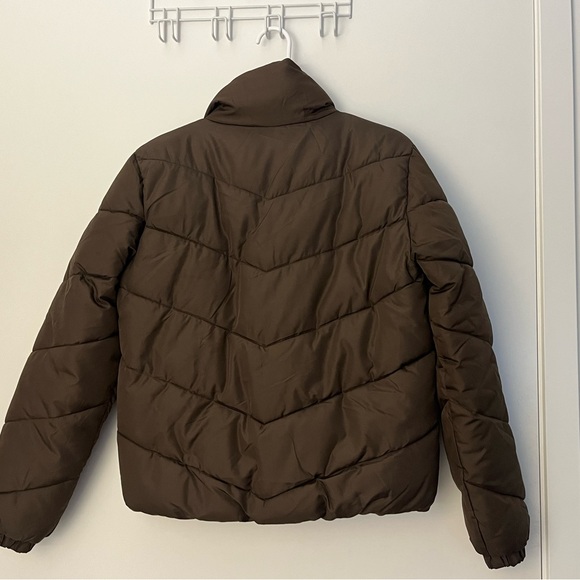 Chocolate-Brown Puffer Jacket Size M - Picture 4 of 4